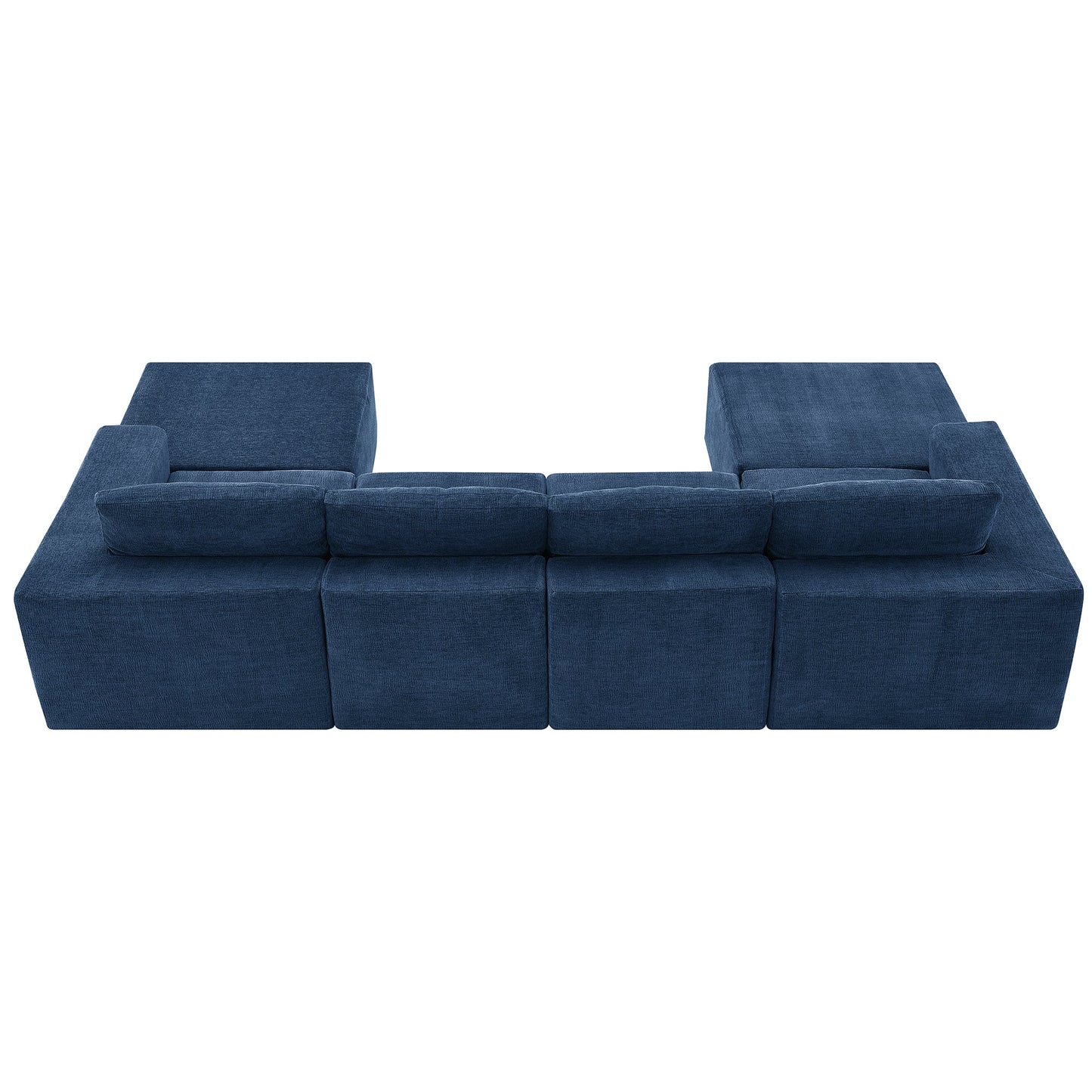 110*72' Modular U Shaped Sectional Sofa with Ottomans,Luxury Cloud Chenille Floor Couch with Deep Seat,No Assembly Required,Fully Compressed Upholstered Sofa for Living Room,Bedroom,3 Colors