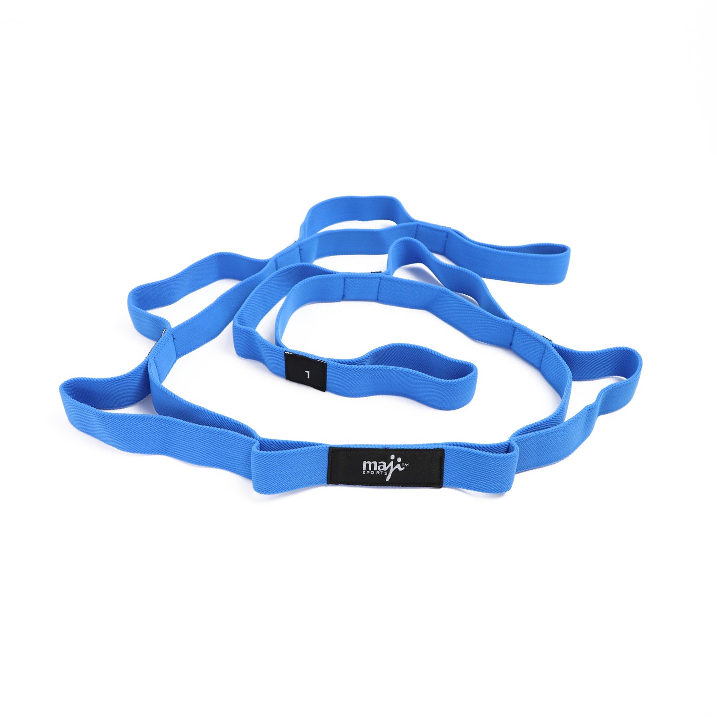 Maji Sports Elastic Yoga Straps With 10 Loops - Blue
