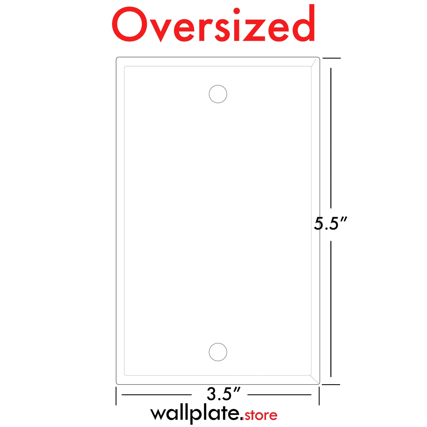 1 Gang Oversized White Metal Blank Wall Plate Cover - Made in USA