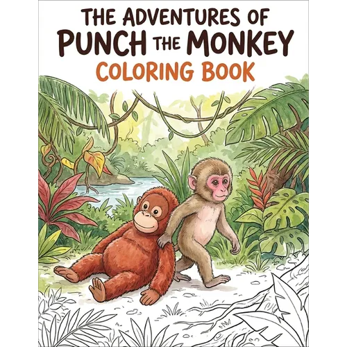 The Adventures of Punch the Monkey Coloring Book for Adults and Kids: Simple, Easy Designs for Fun and Relaxation