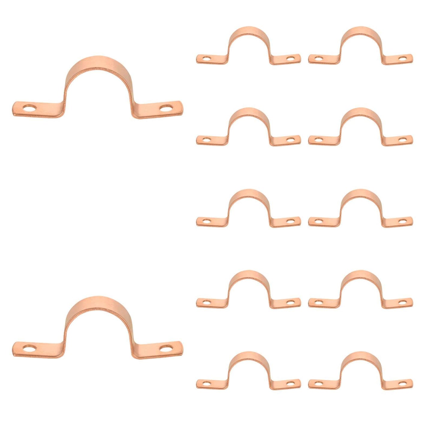 10 Pcs 1" Copper Pipe Straps, Two Hole at Wholesale Price