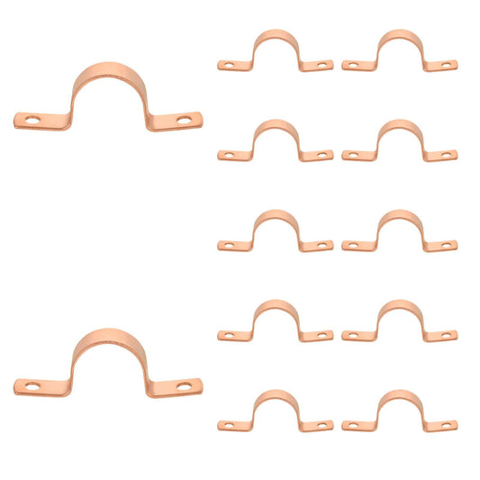 10 Pcs 1" Copper Pipe Straps, Two Hole at Wholesale Price