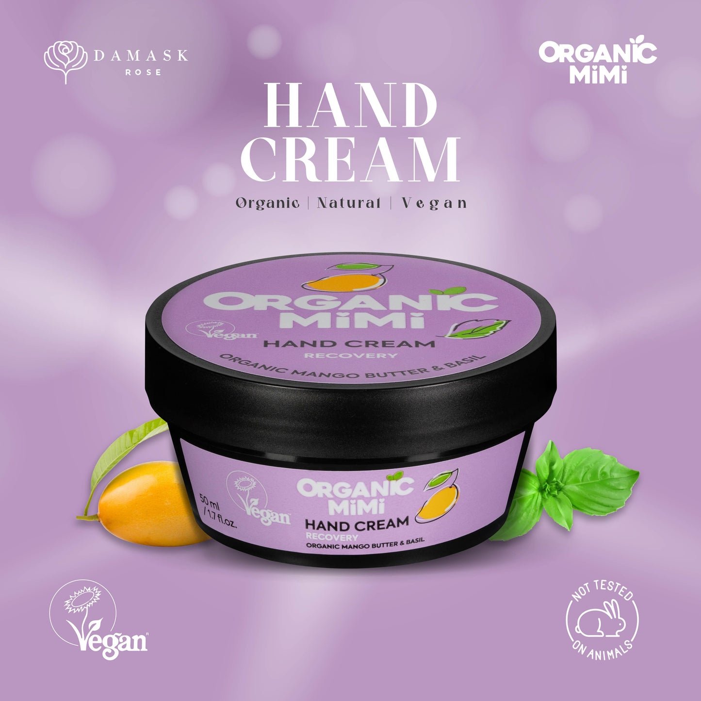 Organic Mimi, Hand Cream Recovery Mango & Basil, 50 ml