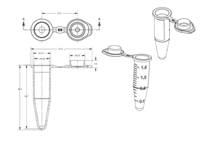 1.5mL Microcentrifuge Tubes with Snap Caps