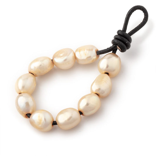 10-11mm Butter Yellow Large Hole Baroque Pearls Set of 10