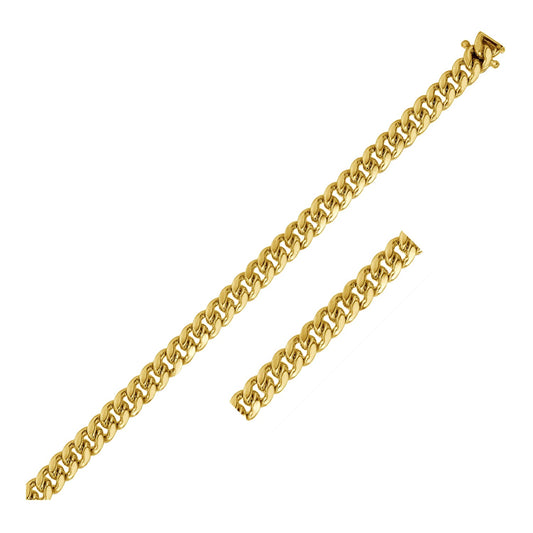 5.3mm 14k Yellow Gold Light Miami Cuban Chain