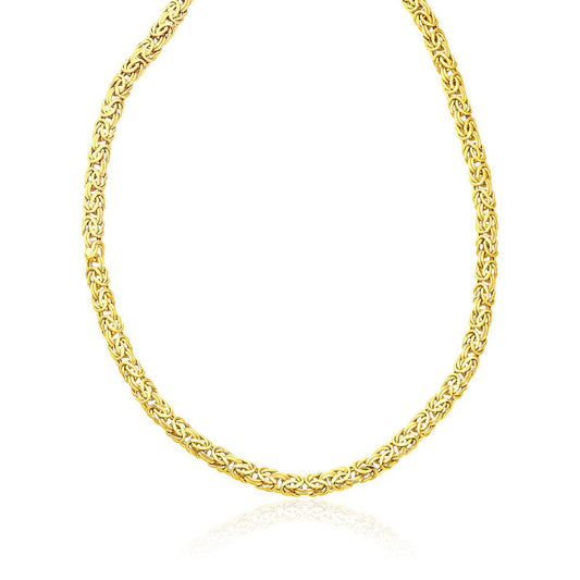 14k Yellow Gold Byzantine Motif Chain Necklace