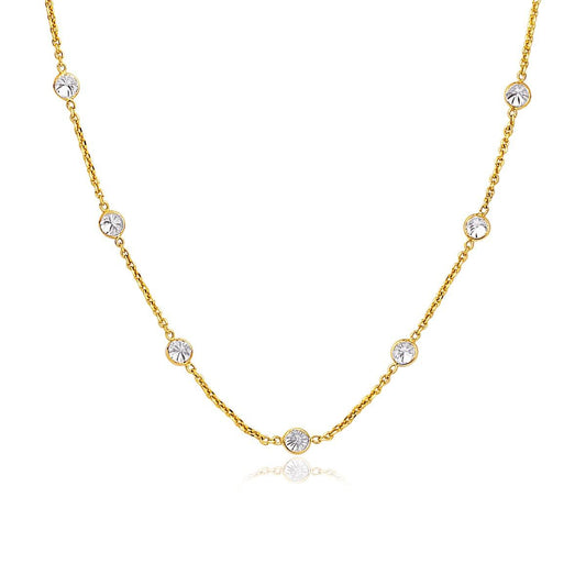 14k Yellow Gold CZ By the Yard Long Links