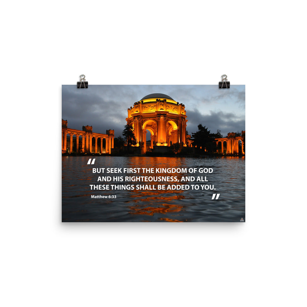 Matthew 6:33 Poster Seek First the Kingdom of God Wall Art Print