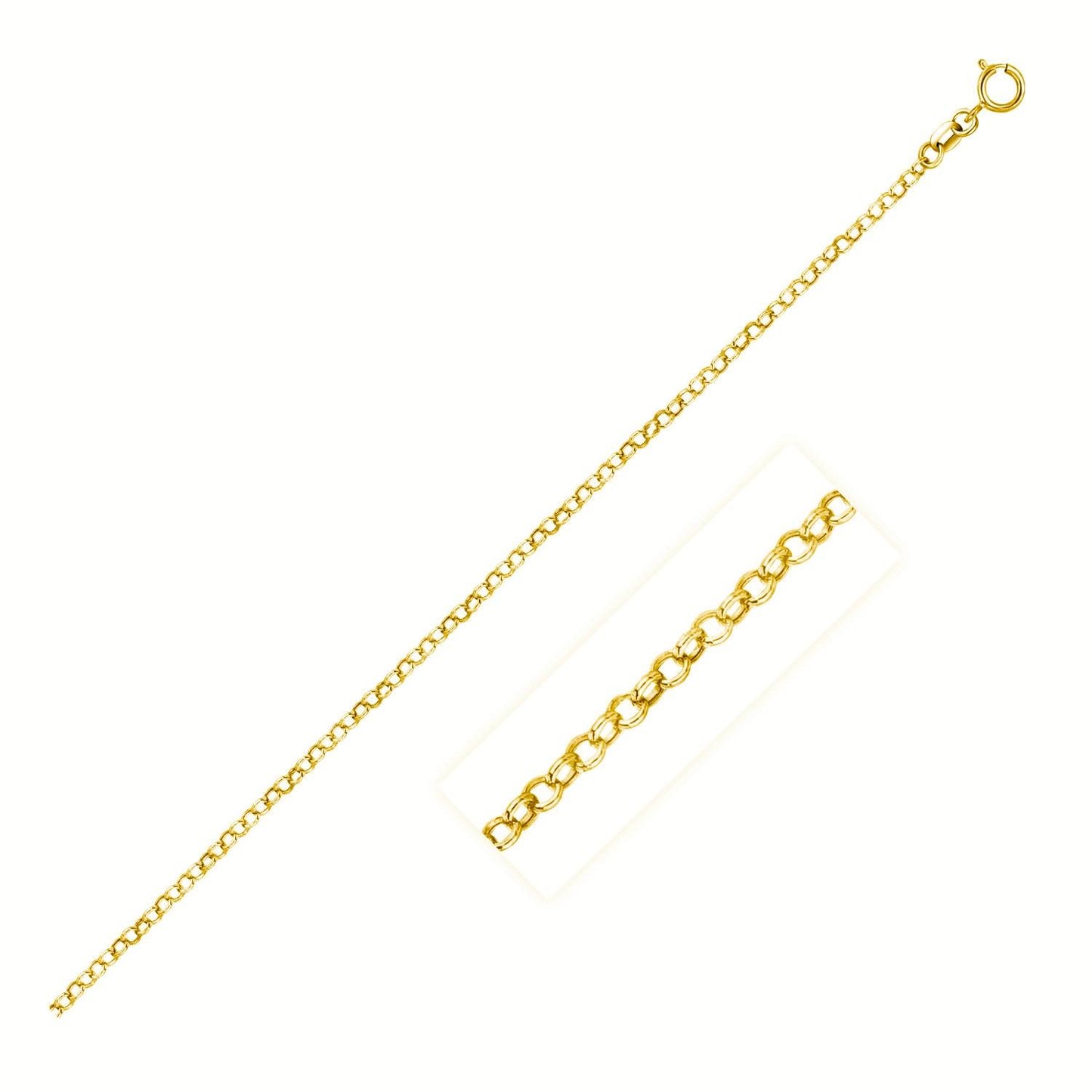 14k Yellow Gold Rolo Chain 1.9mm