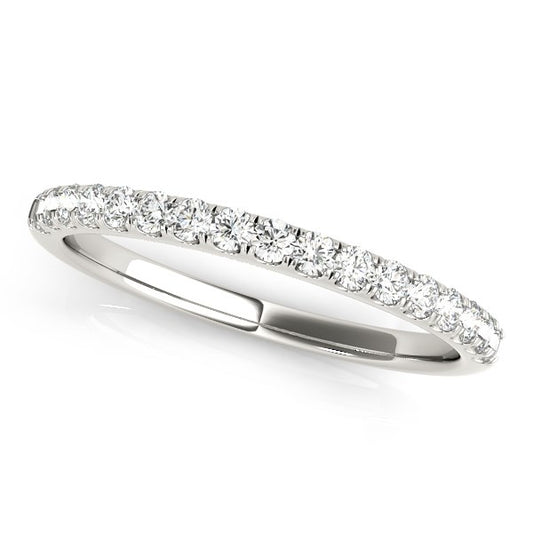 14k White Gold Diamond Scallop Setting Wedding Band (1/3 cttw)