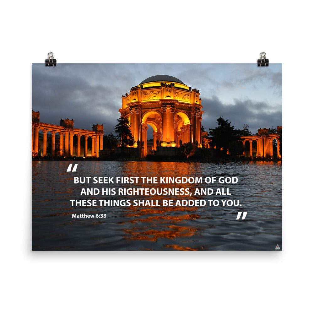 Matthew 6:33 Poster Seek First the Kingdom of God Wall Art Print