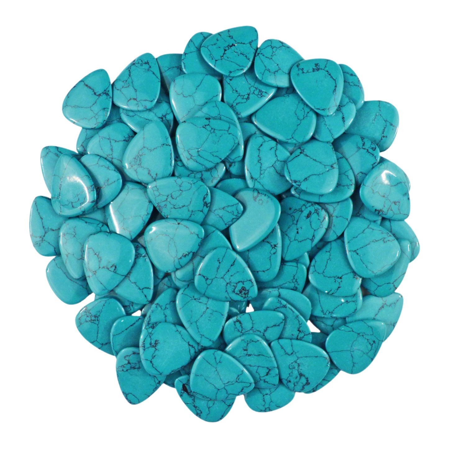 Turquoise Stone Guitar Or Bass Pick - 3.0 mm Ultra Heavy Gauge - 351 Shape - Specialty Handmade Stone Exotic Plectrum