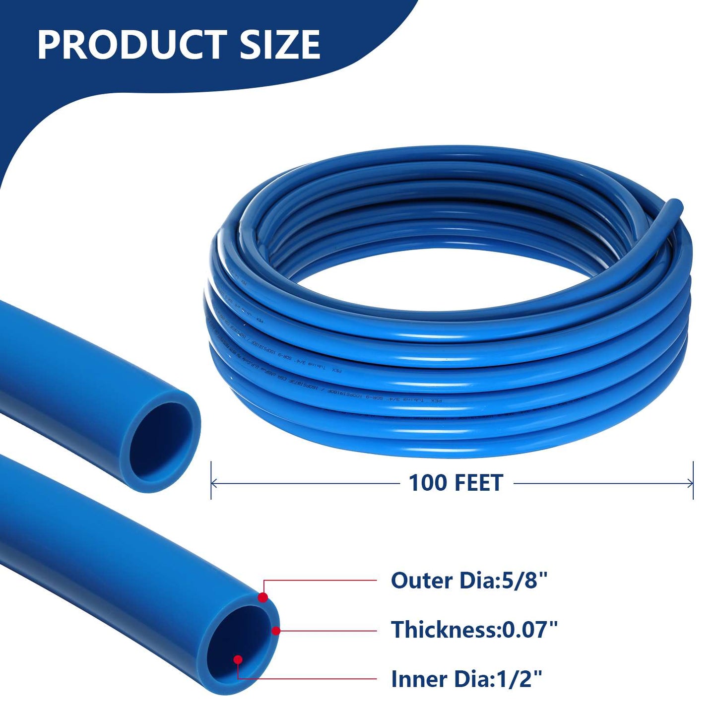 1/2" 100ft PEX-A Pipe (Blue & Cutter)