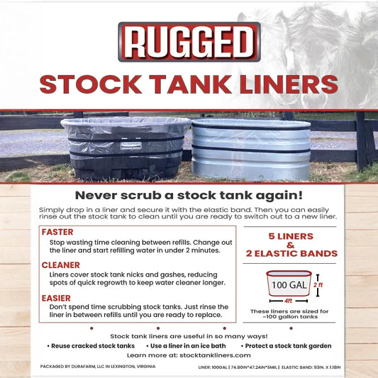 100gal (5 Liners / 2 Elastic Bands)