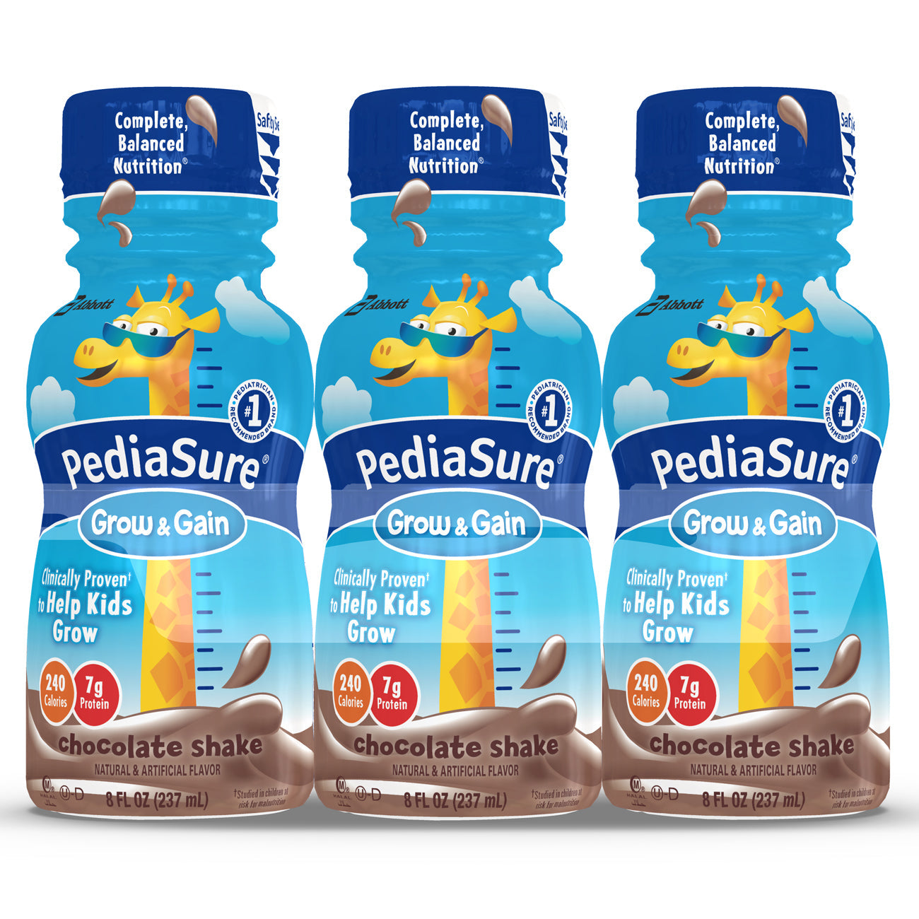 PediaSure Grow & Gain Kids Nutritional Shake Chocolate Ready-to-Drink Bottles, 24 Pk./8 Fl. Oz