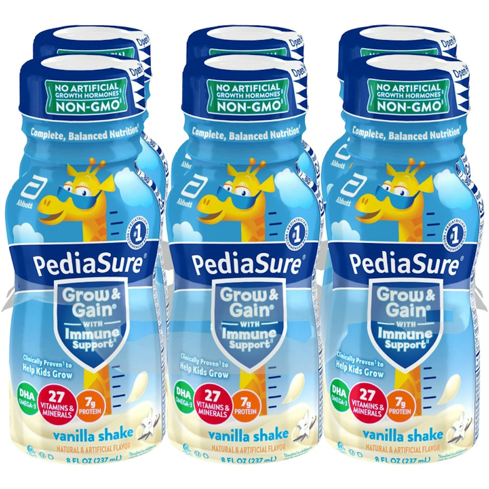 PediaSure Grow & Gain Kids Nutritional Shake Vanilla Ready-to-Drink 8 Fl Oz Bottles
