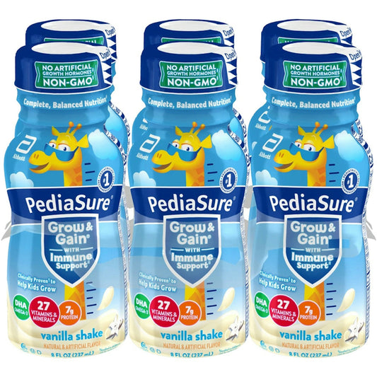PediaSure Grow & Gain Kids Nutritional Shake Vanilla Ready-to-Drink 8 Fl Oz Bottles