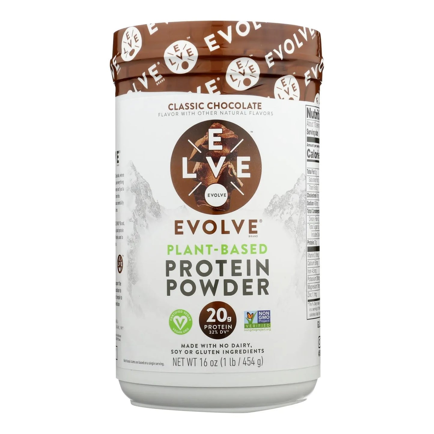 Evolve Real Plant-powered Classic Chocolate Flavor Protein Powder  - 1 Each - 16 Oz