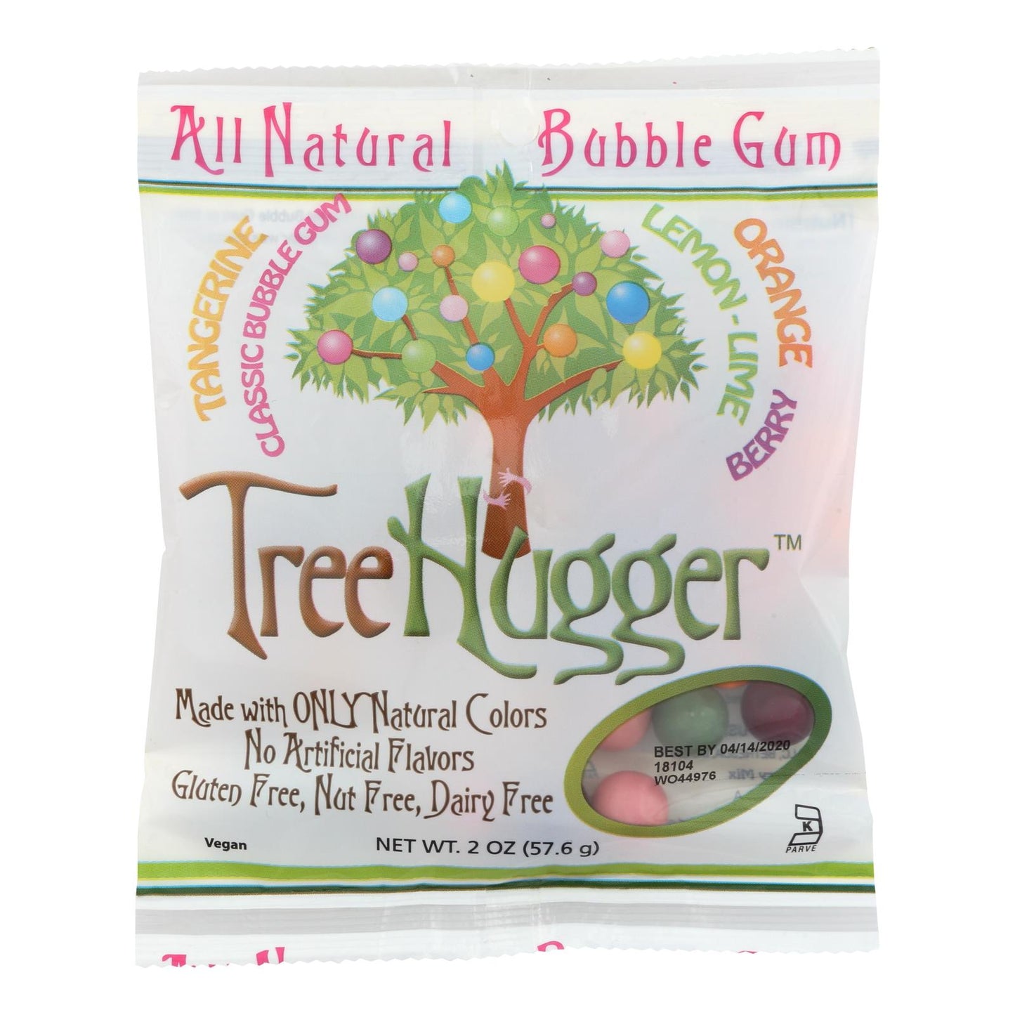 Tree Hugger Bubble Gum - Citrus Berry - 2 Oz - Case Of 12