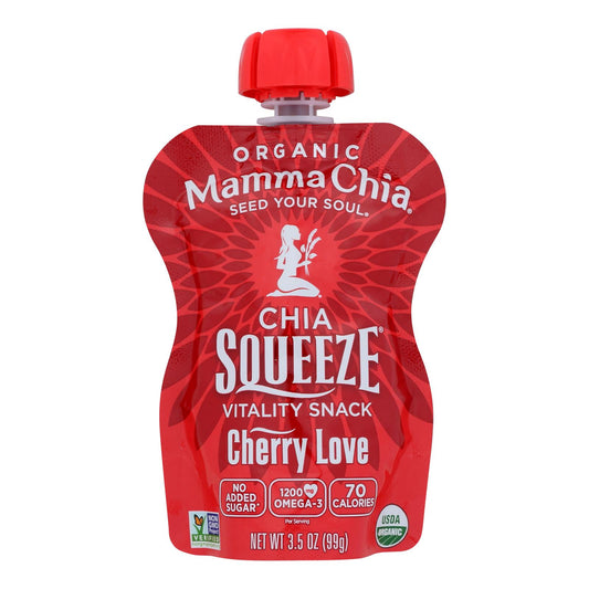 Mamma Chia Organic Chia Squeeze - Cherry Beet - Case Of 16 - 3.5 Oz