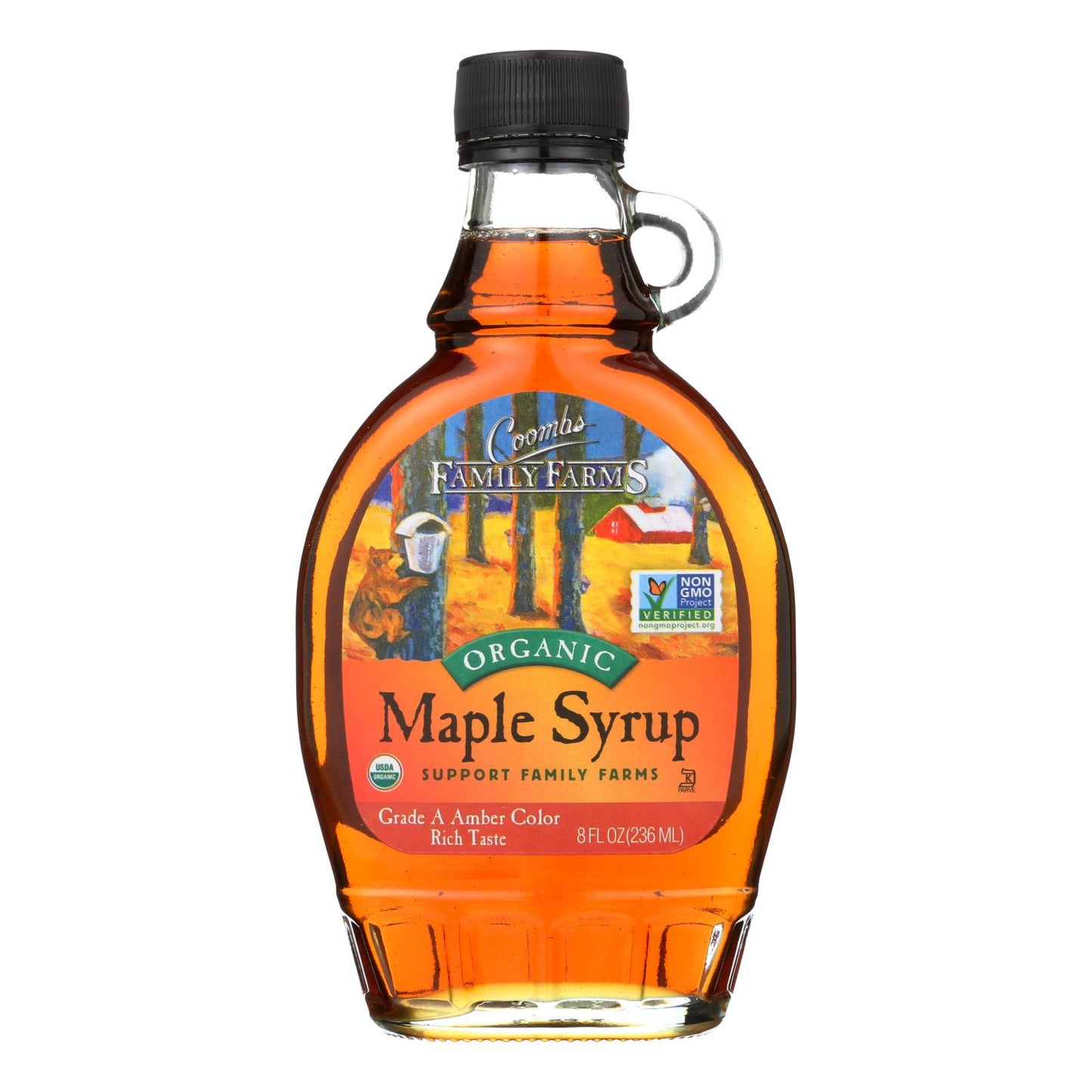 Coombs Family Farms - Organic Maple Syrup Grade A Dark Amber - Case Of 12 - 8 Fl Oz