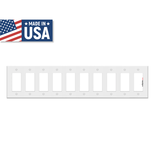 10 Gang White Metal Decora® Style Rocker GFCI Switch Wall Plate Cover