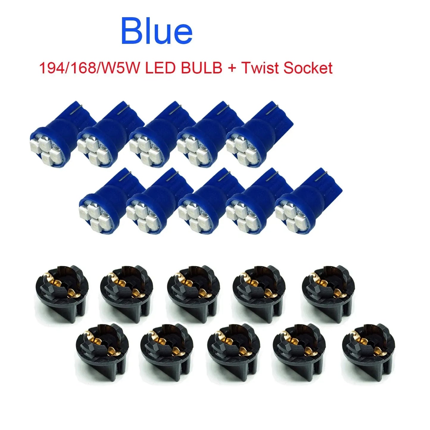 T10 168 194 4SMD 3528 Led instrument Panel Dash Light Bulb 1/2" Twist Lock Socket -12V