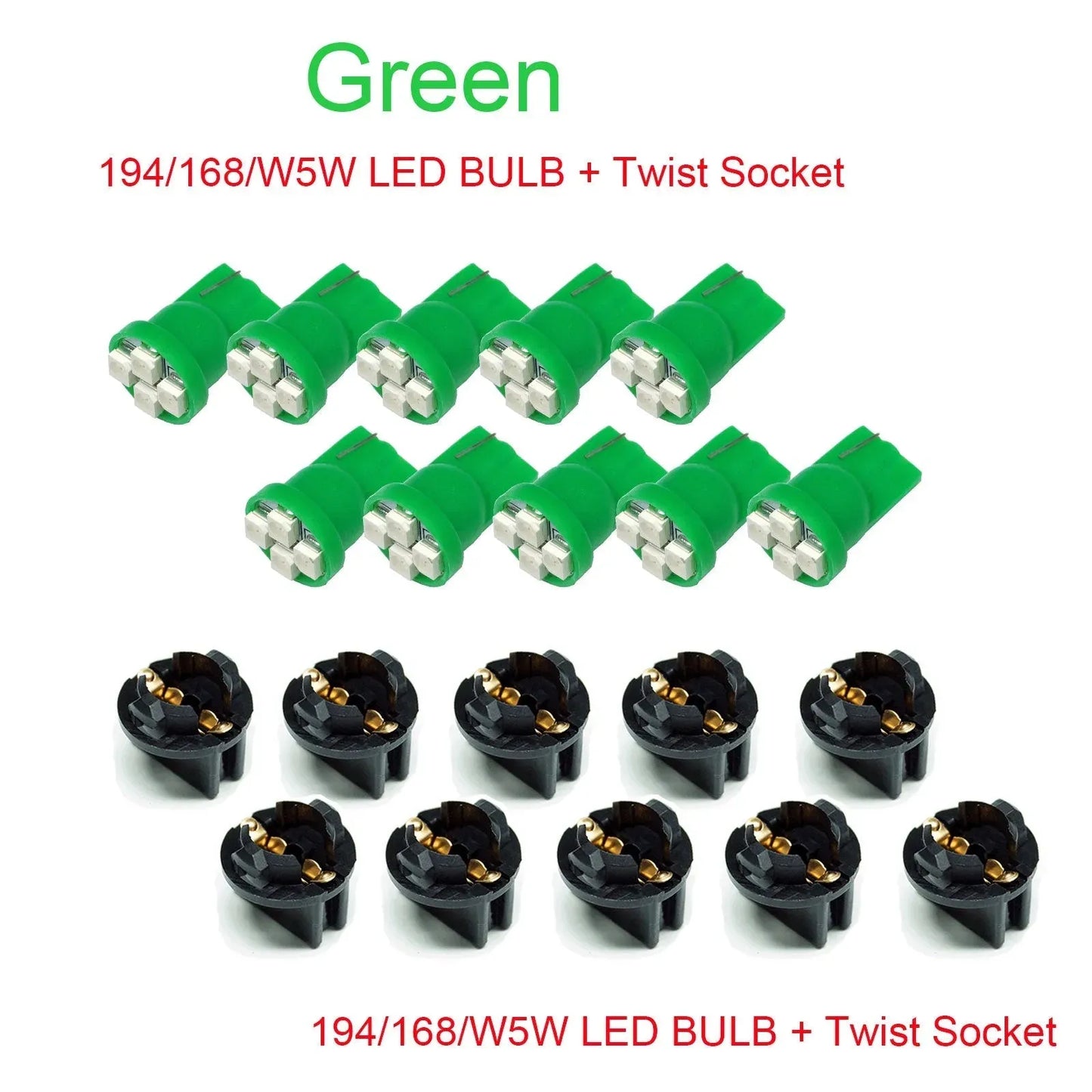 T10 168 194 4SMD 3528 Led instrument Panel Dash Light Bulb 1/2" Twist Lock Socket -12V