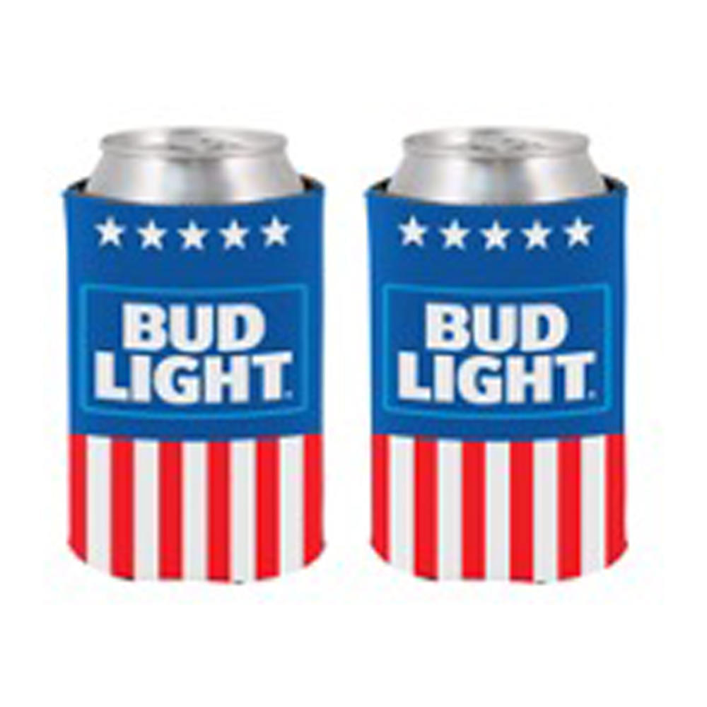 America Classic Bud Light Beer AB Cooler Fits 12 oz Aluminum Can Coozie