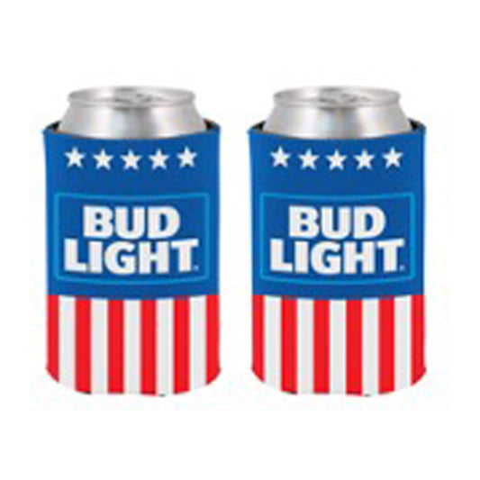America Classic Bud Light Beer AB Cooler Fits 12 oz Aluminum Can Coozie