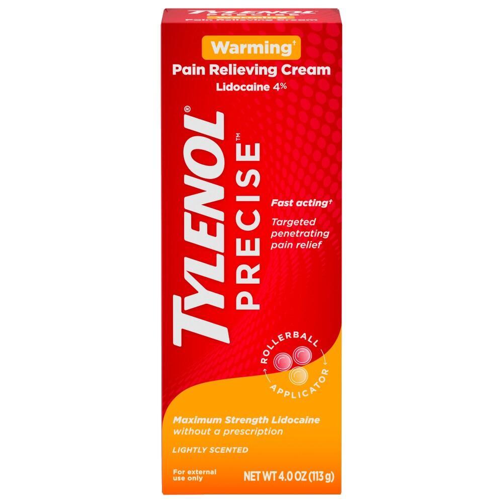 Tylenol Precise Pain Relieving Cream, Warming Relief, Non-Greasy, 4 oz