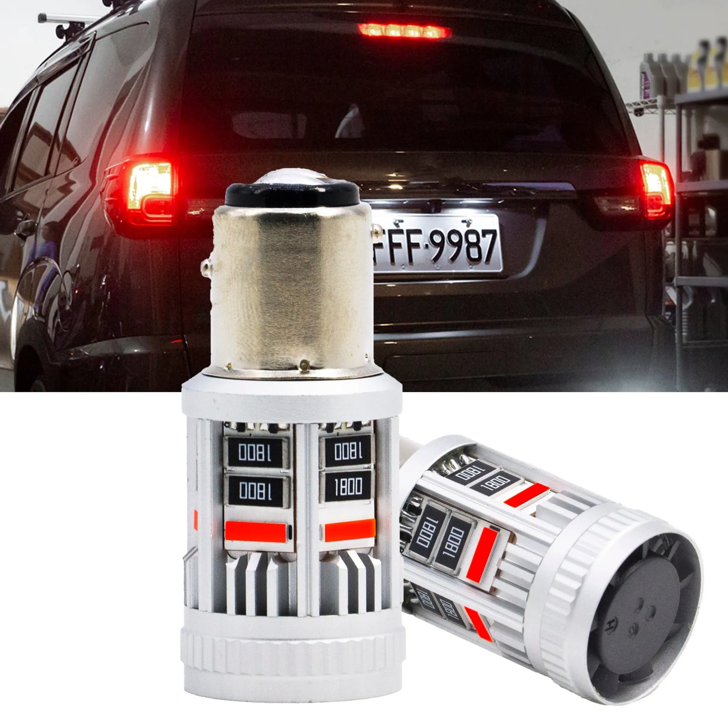 HYUGA BAY15D 1157 LED Brake Tail Light Bulb Super Bright Red LED Bulb for Brake Tail Light Parking Lights Stop Easy Install P21/5W (Pack of 2)