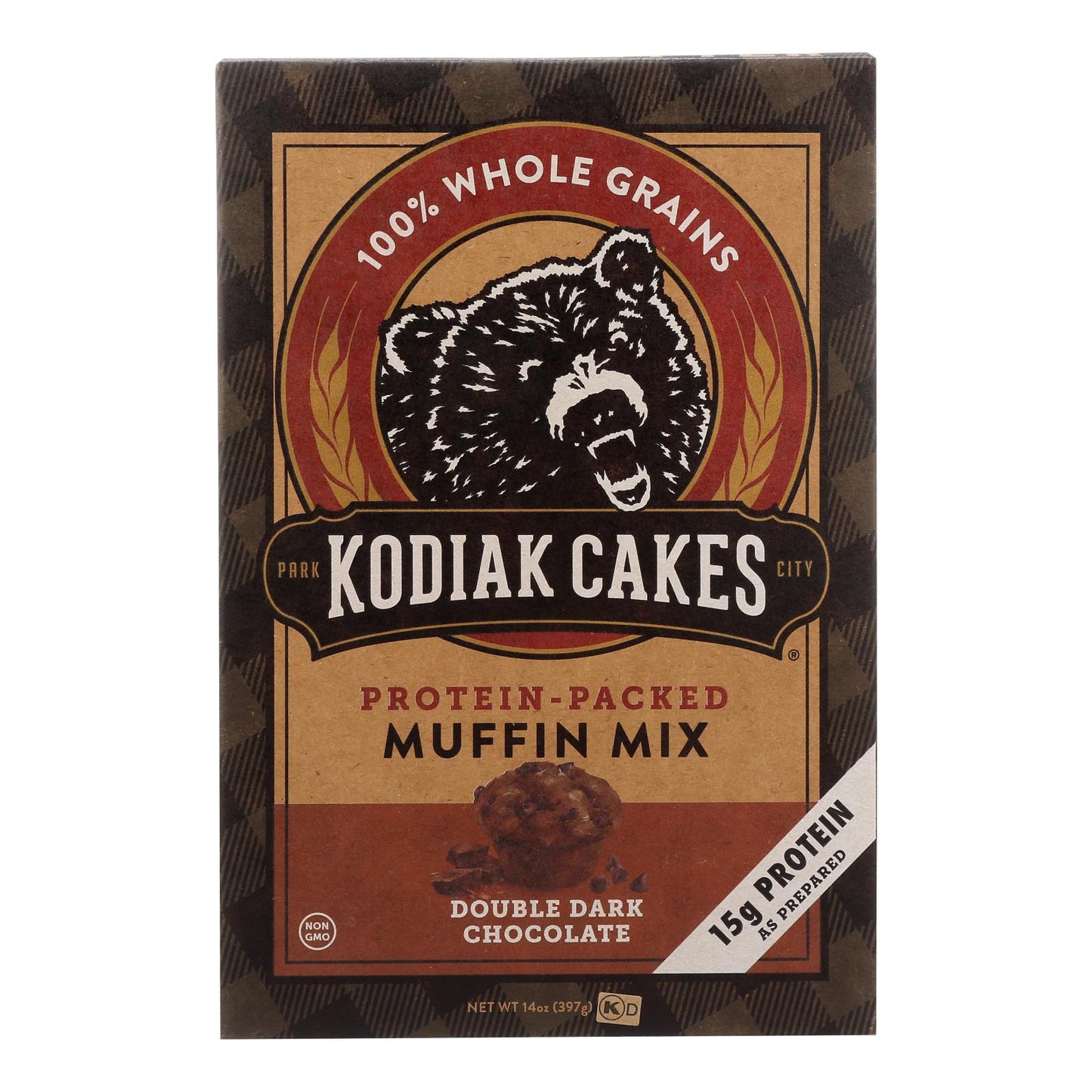 Kodiak Cakes Power Bake Double Dark Chocolate Protein Packed Muffin Mix  - Case Of 6 - 14 Oz