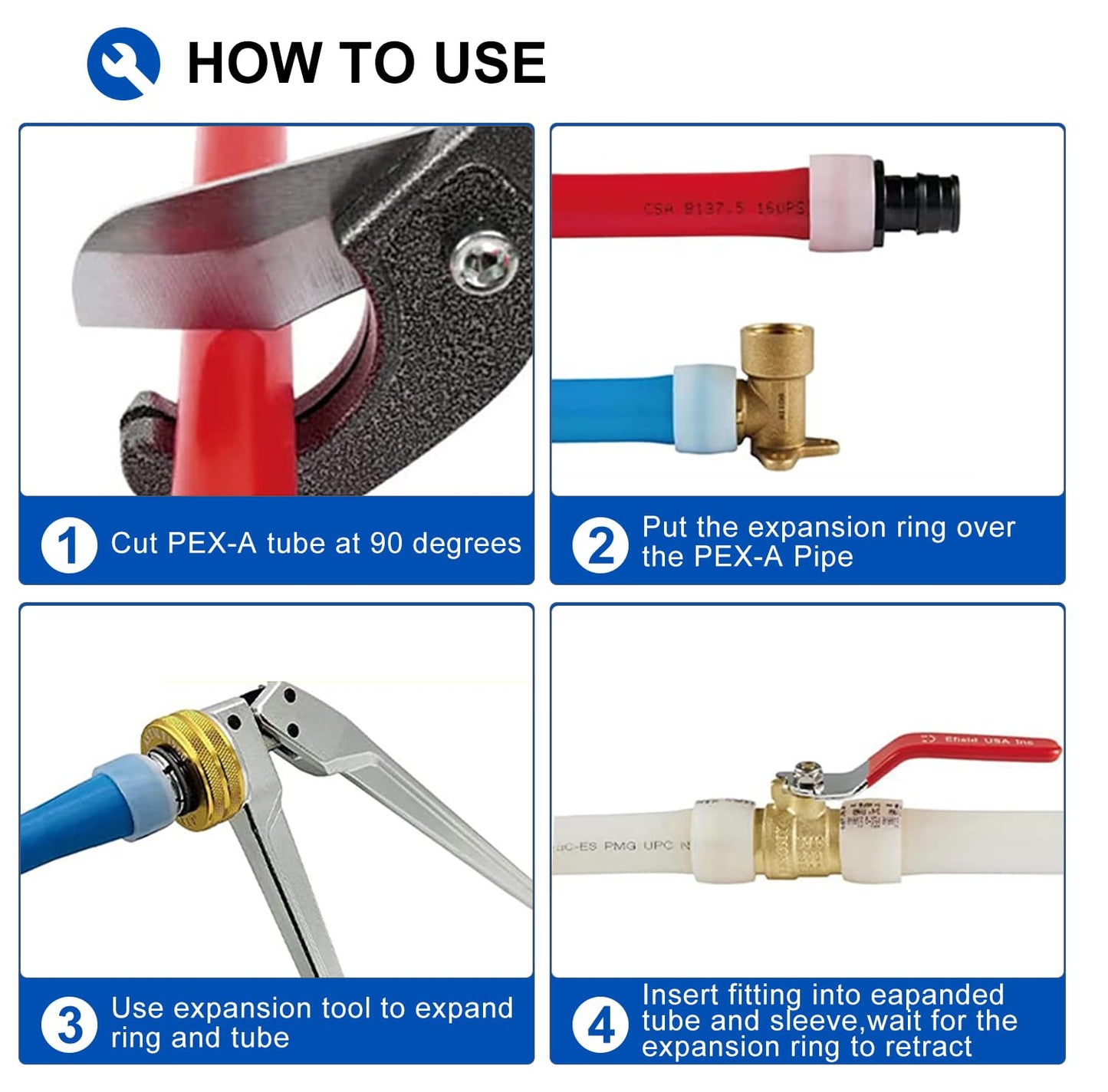 1/2" 200ft, 100ft x 2, PEX-A Pipe, Red & Blue & Cutter