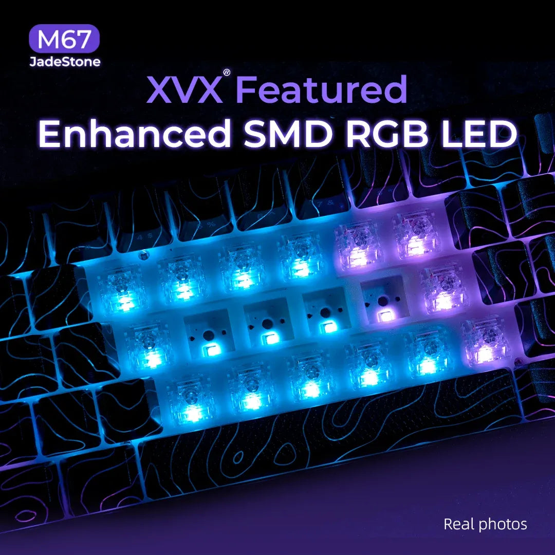 XVX M67 JadeStone Mechanical Keyboard With IMD-Tech Keycaps (Interstellar Black)