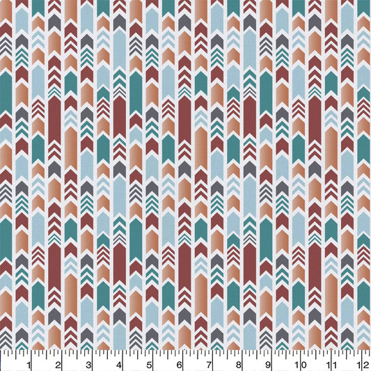 45 x 36 Arrowheads Metallic Print 100% Cotton Fabric All Over Print