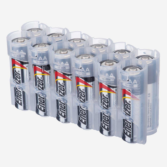12 AA Pack Battery Caddy (Clear)