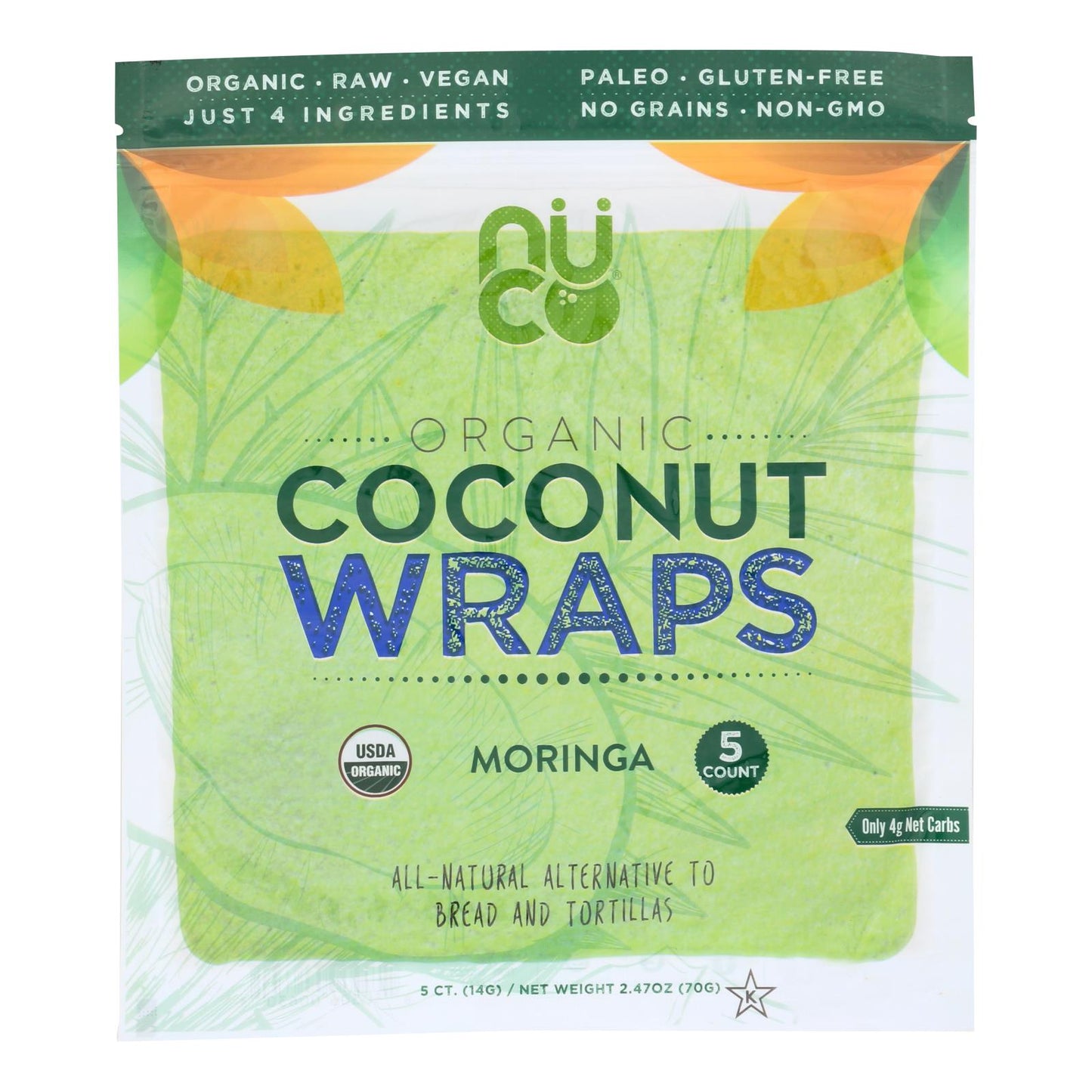 Nuco Organic Coconut Wraps  - Case Of 12 - 2.47 Oz