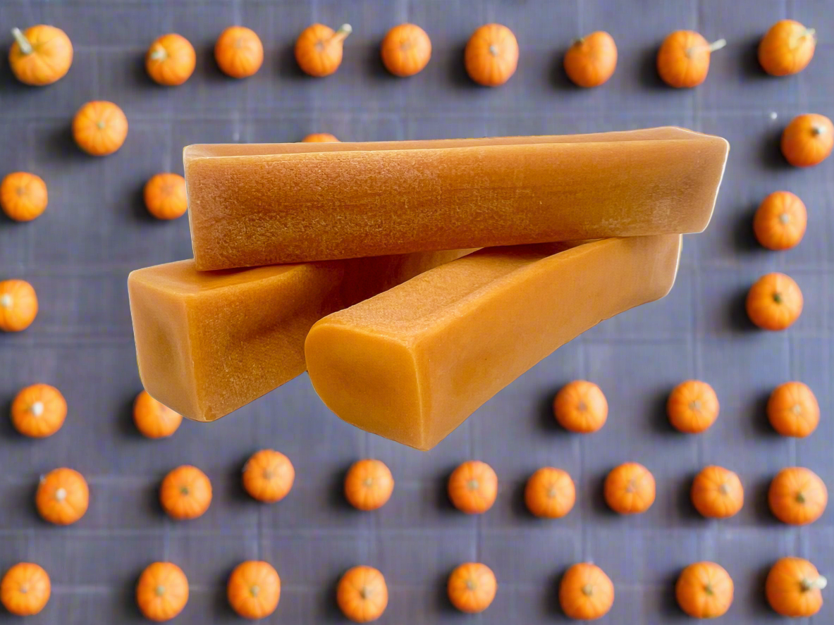 Pumpkin Flavored Yak Cheese Chew - made with REAL PUMPKIN Puree - Single