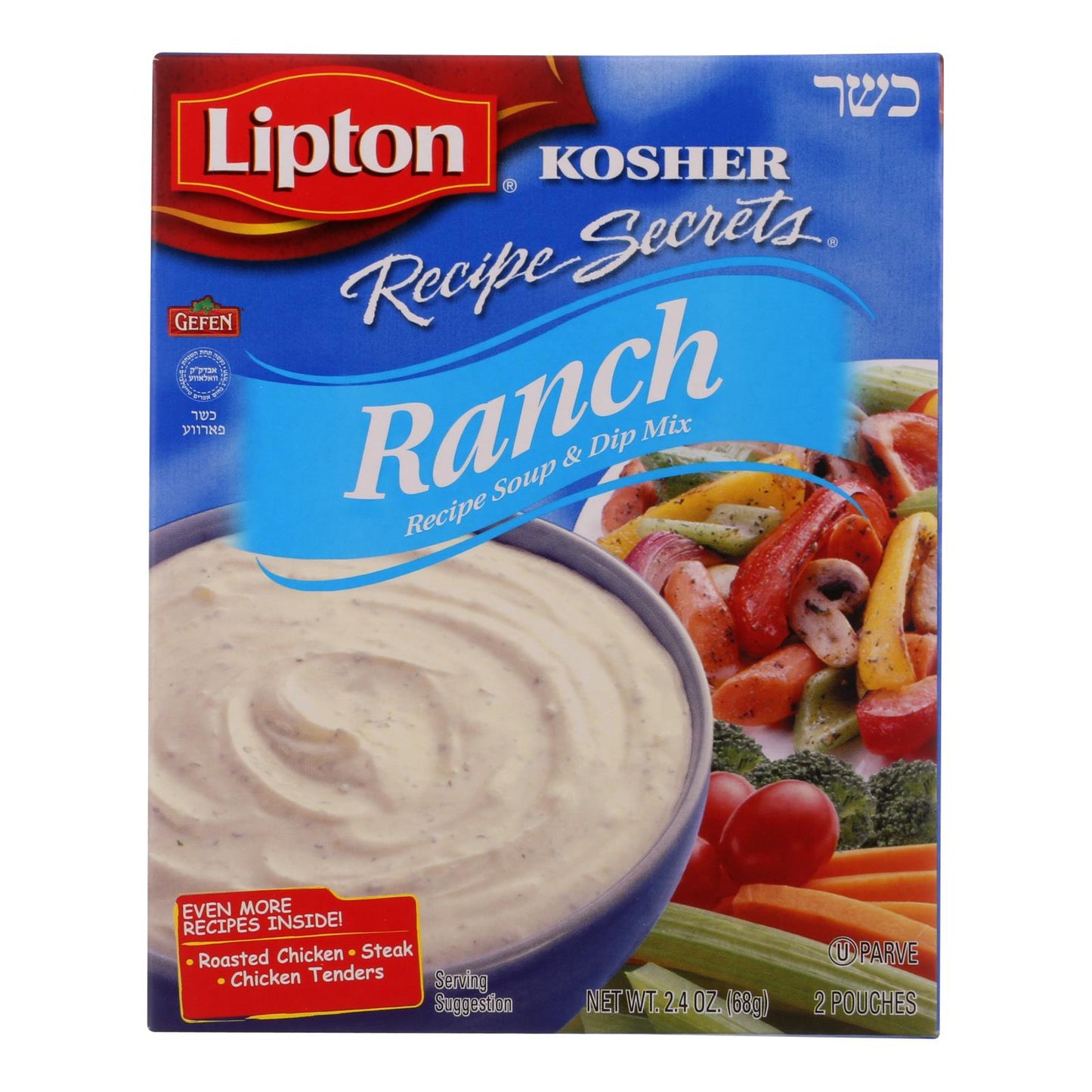 Lipton Soup And Dip Mix - Recipe Secrets - Ranch - Kosher - Packet - 2.4 Oz - Case Of 12