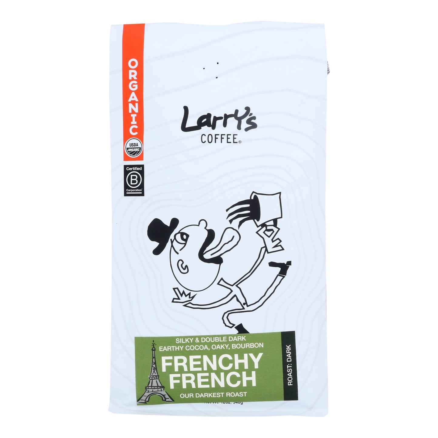 Larry's Coffee Frenchy French Organic Dark Roast Coffee  - Case Of 6 - 12 Oz