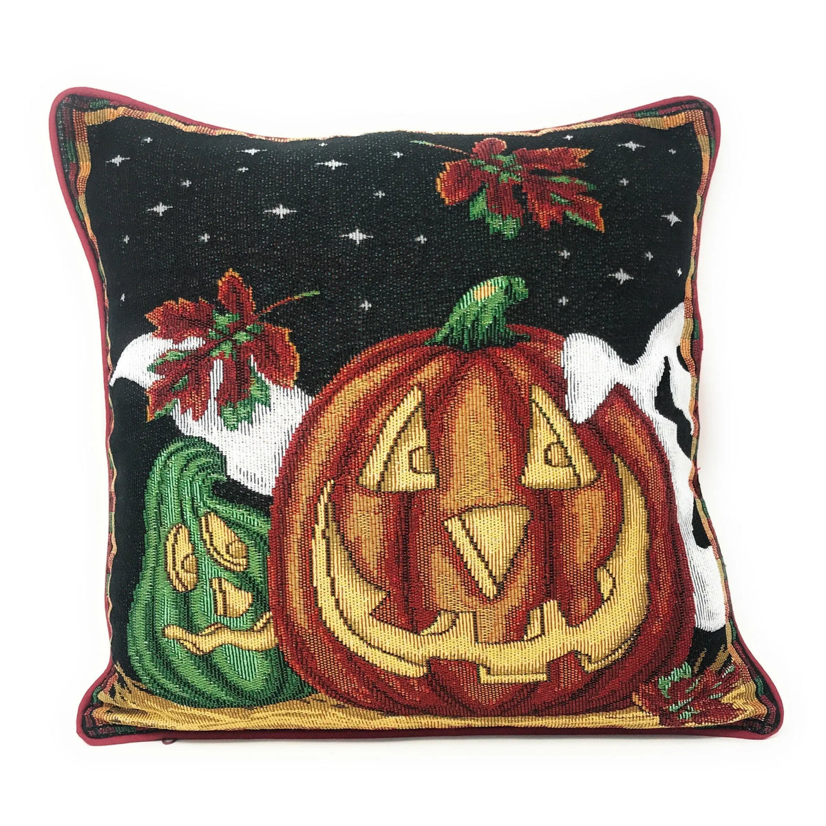 DaDa Bedding Set of 4 Pieces - Autumn Harvest Halloween & Christmas Ornaments Holiday Tapestry Throw Pillow Covers Bundle Pack - 16" x 16"