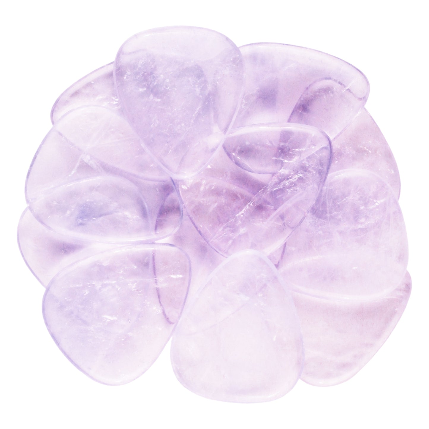 Light Amethyst Stone Guitar Or Bass Pick - 3.0 mm Ultra Heavy Gauge - 351 Shape - Specialty Handmade Gemstone Exotic Plectrum