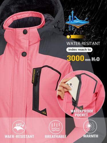 Waterproof Ski Snow Jacket Winter Warm Fleece Lined Mountain Hiking Coat 2025