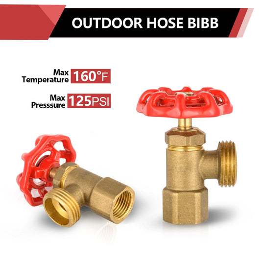 1/2" FIP x 3/4" MHT Boiler Drain Valve, Multi-Turn