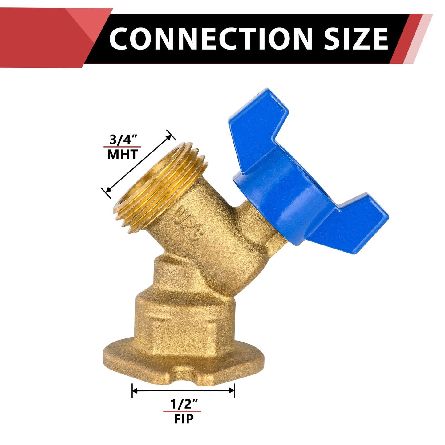 1/2" FIP x 3/4" MHT Outlet, 1/4 Turn Sillcock