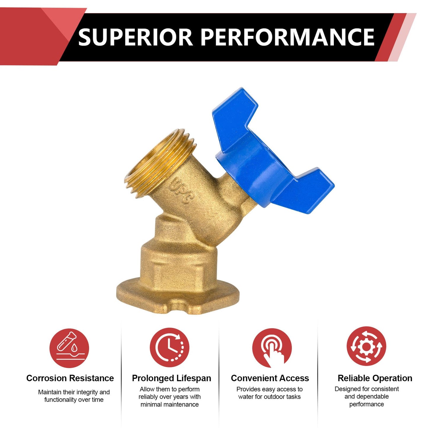 1/2" FIP x 3/4" MHT Outlet, 1/4 Turn Sillcock