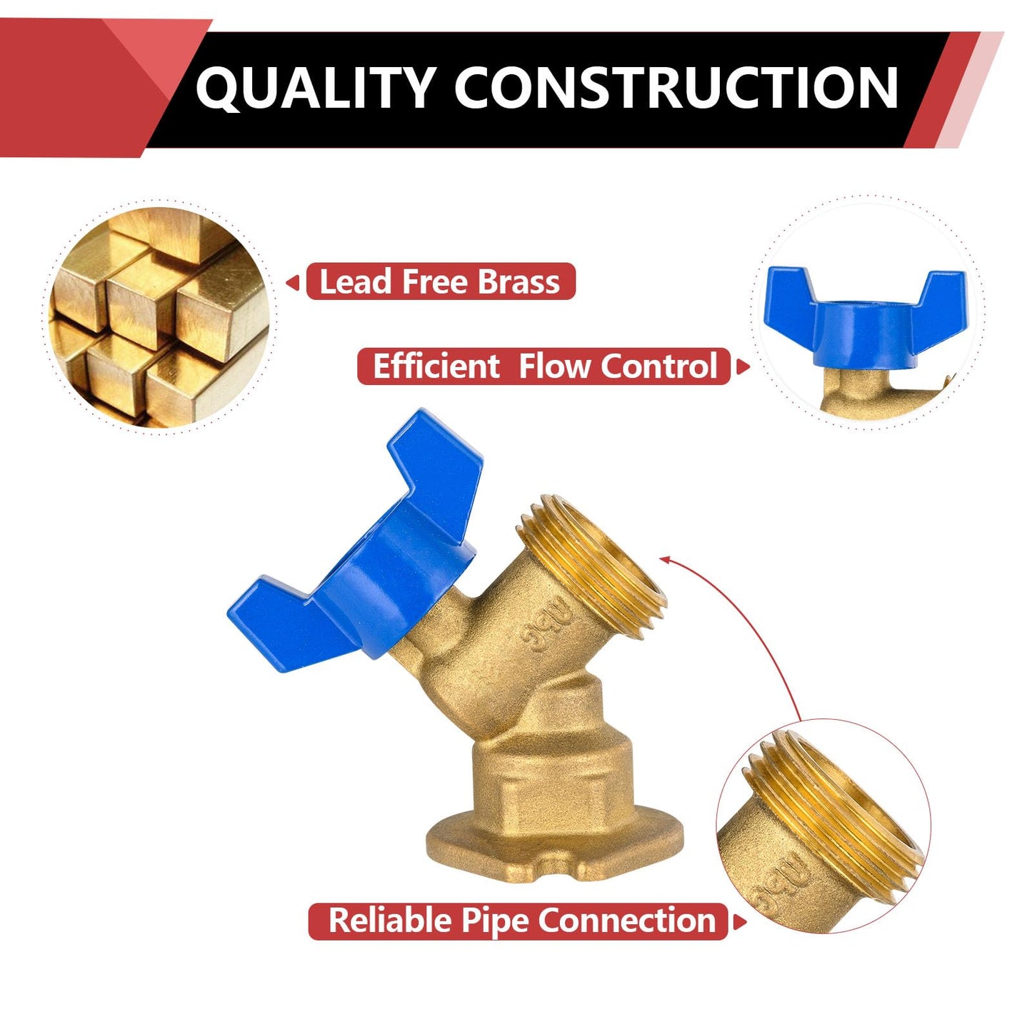 1/2" FIP x 3/4" MHT Outlet, 1/4 Turn Sillcock