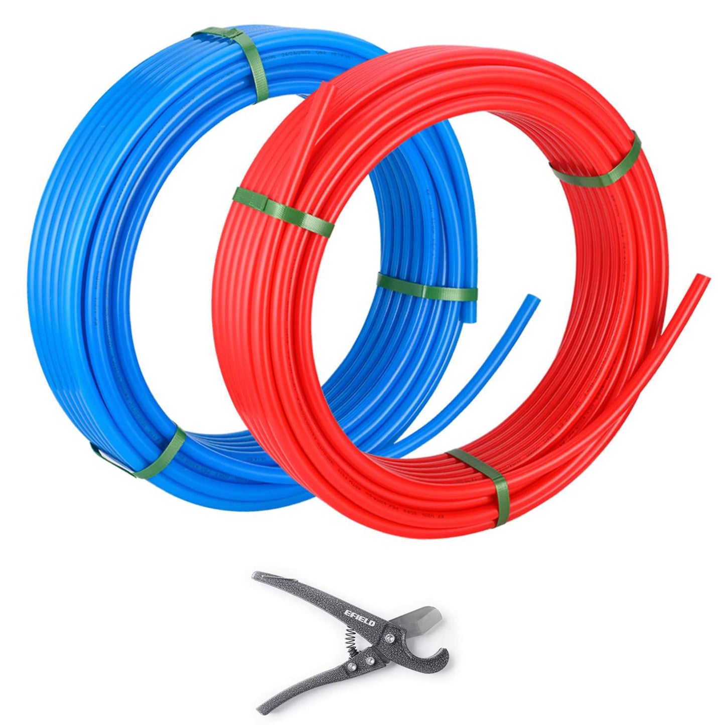 1/2" 150ft, 75ft x 2, PEX-B Pipe, Red & Blue & Cutter